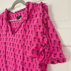J.Crew Embroidered Pink Top, size Medium